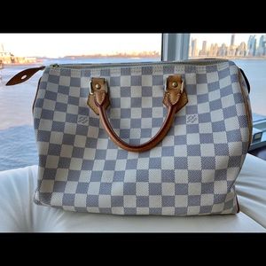 Authentic Louis Vuitton Speedy 30 Damier Azur